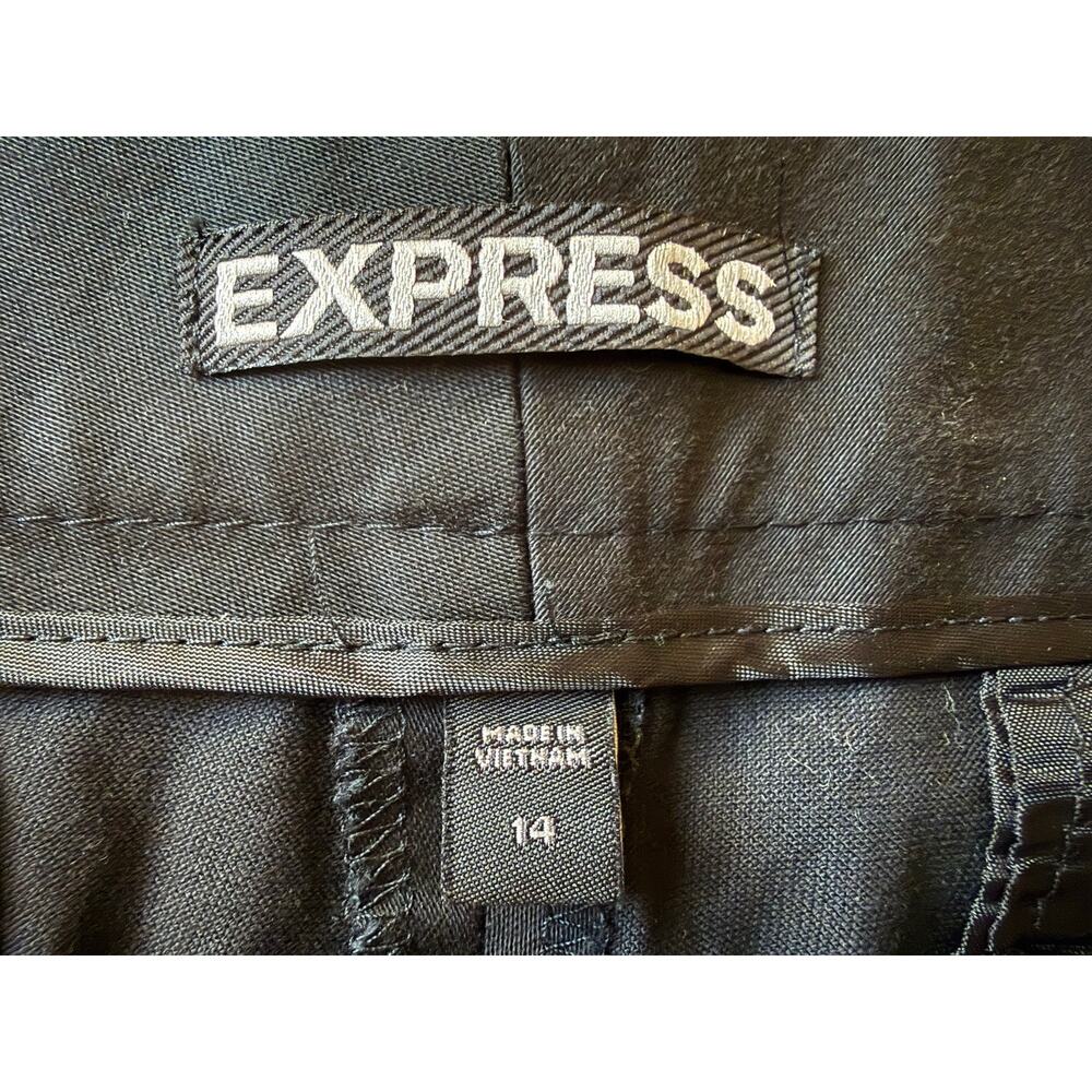 Express Womens Mid Rise Cuffed Shorts 14 Black Cotton Blend Casual Summer Comfy - Picture 3 of 8